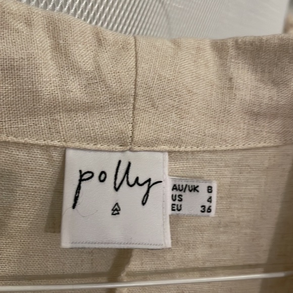 Princess Polly Linen Blazer Size 4 - Picture 5 of 6